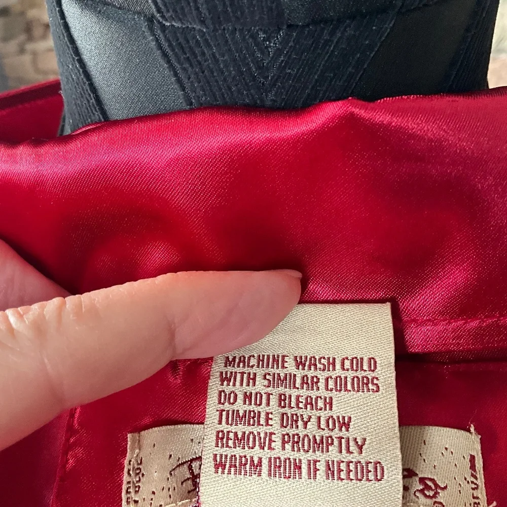 Paris Blues 3X Sleek Satin Jacket Holiday Christmas Event Party Maximalist Red - Picture 8 of 9